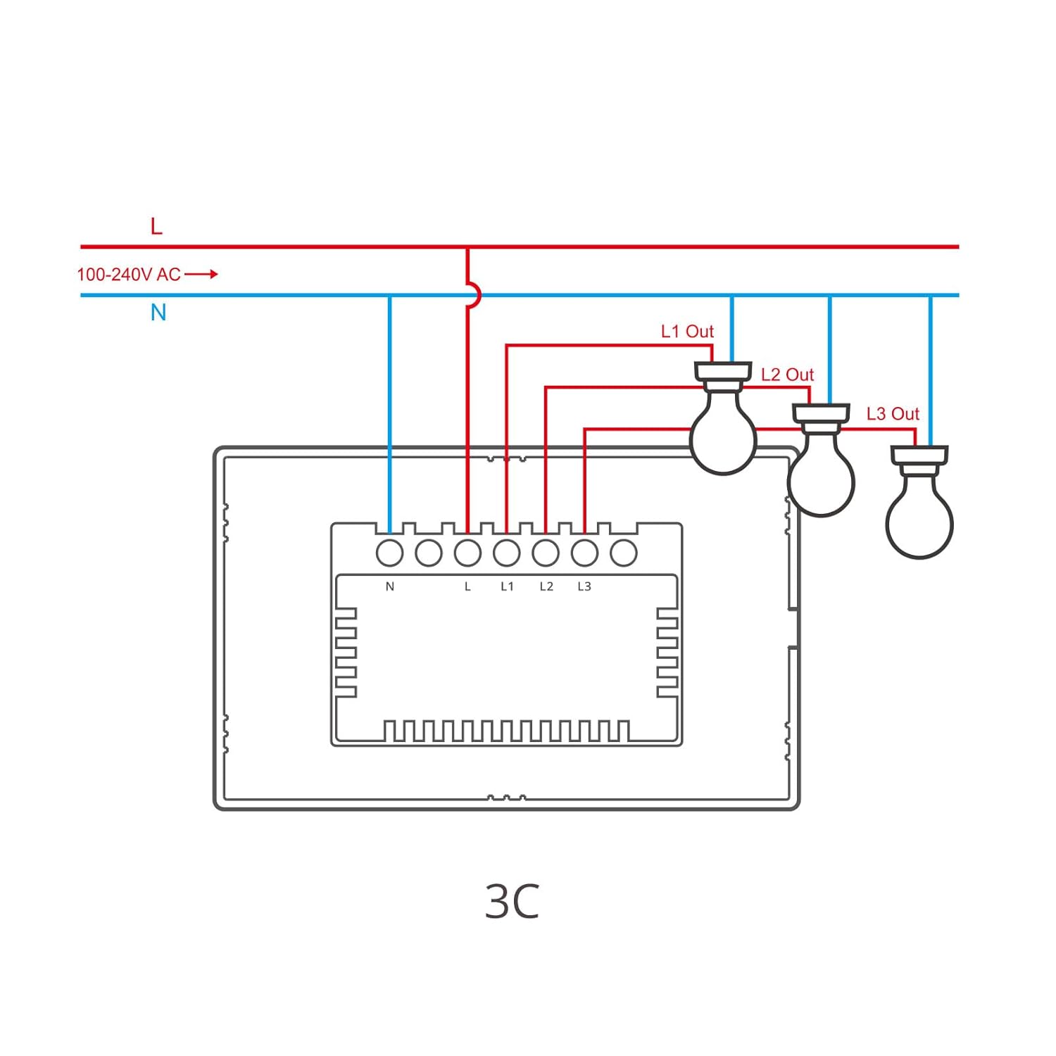 مفتاح Sonoff الذكي( الثنائي - أسود  )
